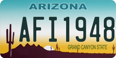 AZ license plate AFI1948