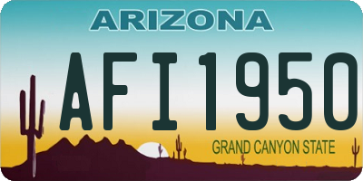 AZ license plate AFI1950