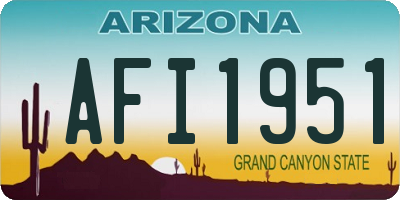 AZ license plate AFI1951