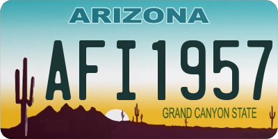 AZ license plate AFI1957