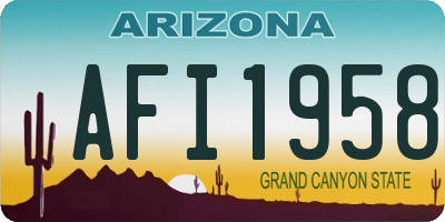 AZ license plate AFI1958