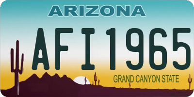 AZ license plate AFI1965