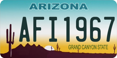 AZ license plate AFI1967
