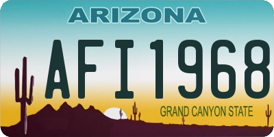 AZ license plate AFI1968