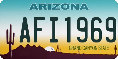 AZ license plate AFI1969
