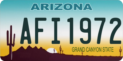 AZ license plate AFI1972
