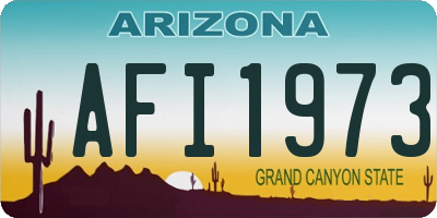 AZ license plate AFI1973