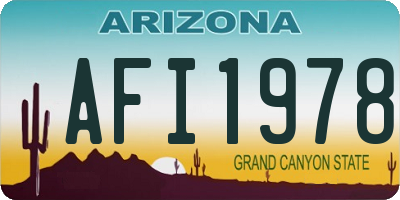 AZ license plate AFI1978