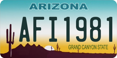 AZ license plate AFI1981
