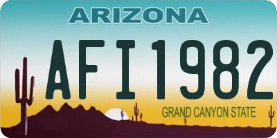 AZ license plate AFI1982