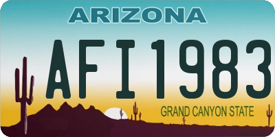 AZ license plate AFI1983