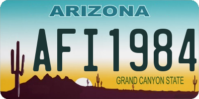 AZ license plate AFI1984