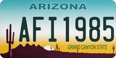 AZ license plate AFI1985
