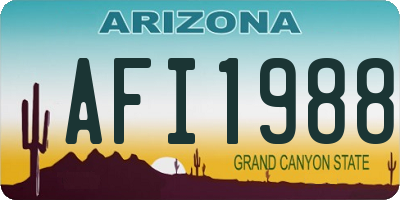 AZ license plate AFI1988