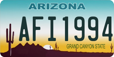 AZ license plate AFI1994
