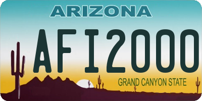AZ license plate AFI2000