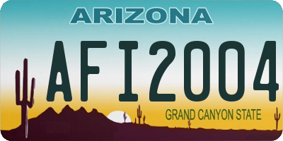 AZ license plate AFI2004