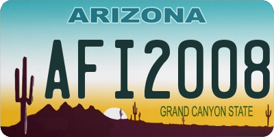 AZ license plate AFI2008