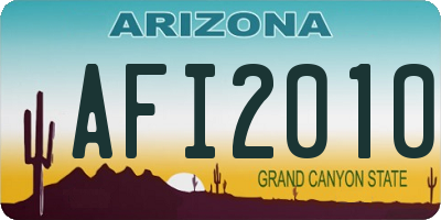 AZ license plate AFI2010