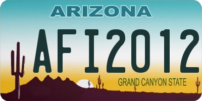 AZ license plate AFI2012