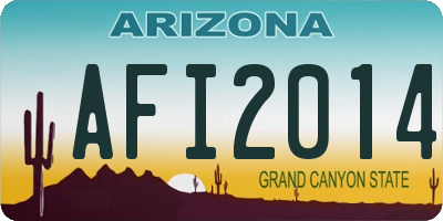 AZ license plate AFI2014