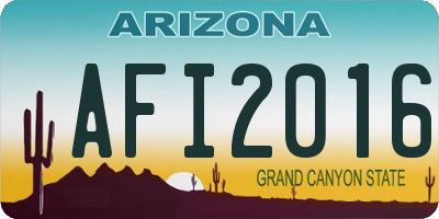 AZ license plate AFI2016