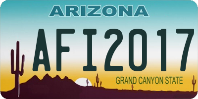 AZ license plate AFI2017