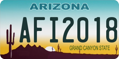AZ license plate AFI2018