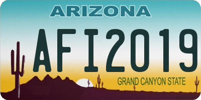 AZ license plate AFI2019