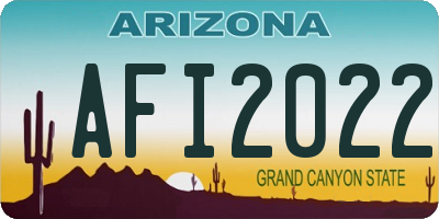 AZ license plate AFI2022