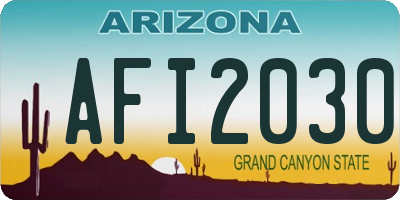 AZ license plate AFI2030