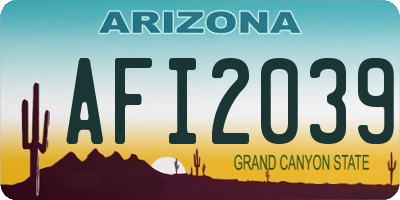 AZ license plate AFI2039