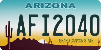 AZ license plate AFI2040