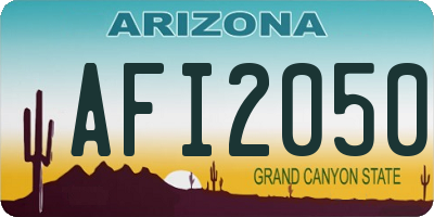 AZ license plate AFI2050