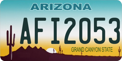 AZ license plate AFI2053