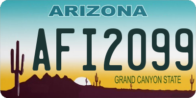 AZ license plate AFI2099