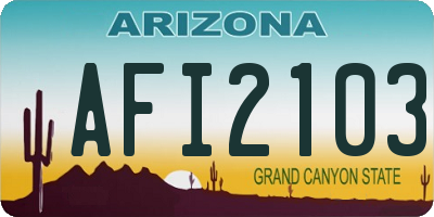 AZ license plate AFI2103
