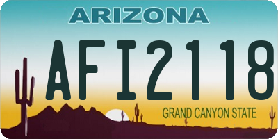 AZ license plate AFI2118
