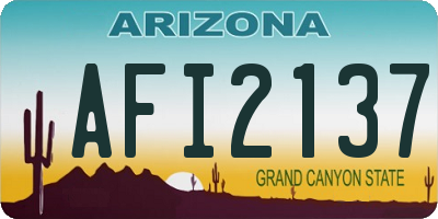 AZ license plate AFI2137