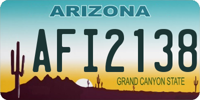 AZ license plate AFI2138
