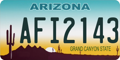 AZ license plate AFI2143