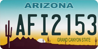 AZ license plate AFI2153