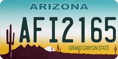 AZ license plate AFI2165
