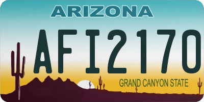 AZ license plate AFI2170