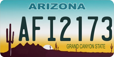 AZ license plate AFI2173