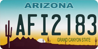 AZ license plate AFI2183