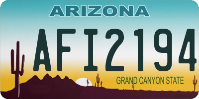 AZ license plate AFI2194