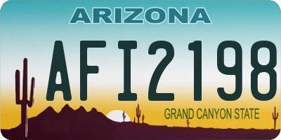 AZ license plate AFI2198