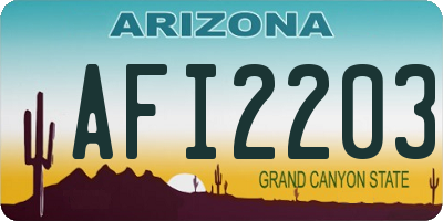 AZ license plate AFI2203