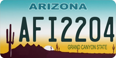 AZ license plate AFI2204